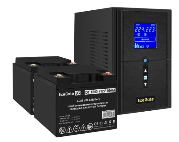 Комплект  Exegate SineTower SZ-1500.LCD.AVR.2SH.1C13.USB 101474