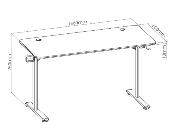 Стол компьютерный FoxGear FG-GIR-54B 119607