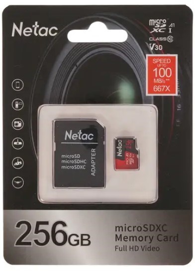 Карта памяти MicroSDXC 256GB Netac NT02P500PRO-256G-R 121993