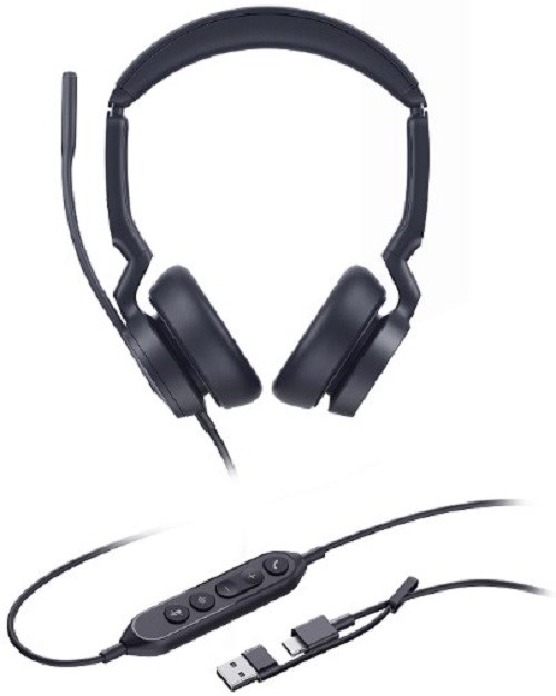 Гарнитура проводная Yealink UH46 Dual UC USB-C/A 122560