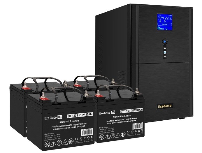 Комплект  Exegate SineTower SZ-3000.LCD.AVR.3SH.1C13.RJ.USB 102452