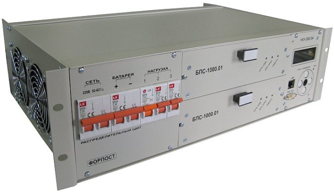 Источник бесперебойного питания  СГЭП ИБЭП-220/48В-40А-2/2(1000)-3U-LAN 102630