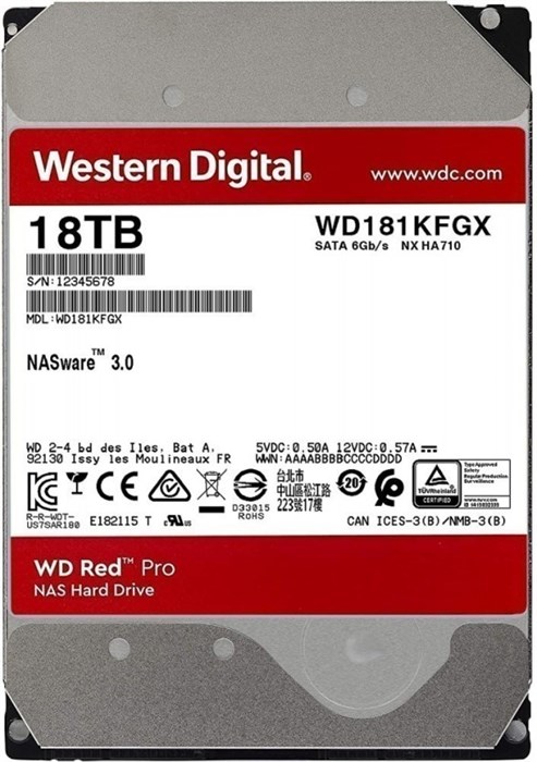 Жесткий диск 18TB SATA 6Gb/s Western Digital WD181KFGX 102804