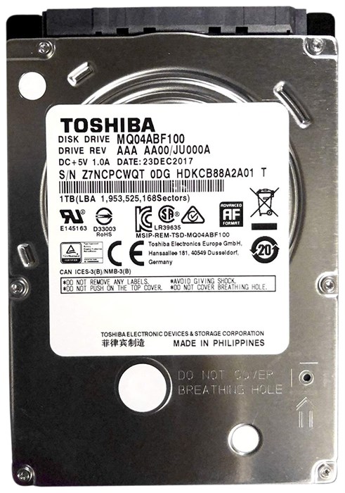 Жесткий диск 1TB SATA 6Gb/s Toshiba (KIOXIA) MQ04ABF100 102812