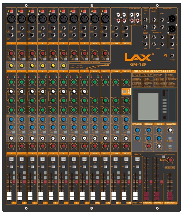 Микшерный пульт  LAX GM-18F 125602