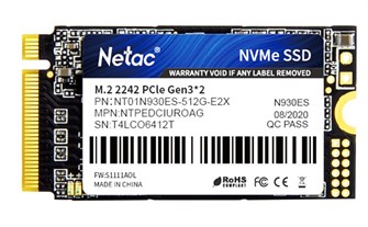 Накопитель SSD M.2 2242 Netac NT01N930ES-512G-E2X 512 ГБ 103401