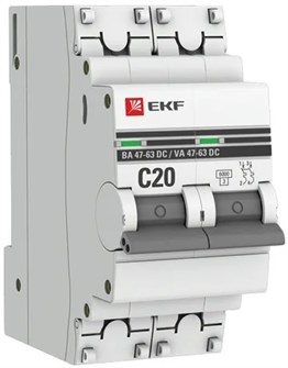 Автоматический выключатель  EKF mcb4763-DC-2-20C-pro 149118
