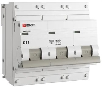 Автоматический выключатель  EKF mcb47100-3-16D-pro 149147