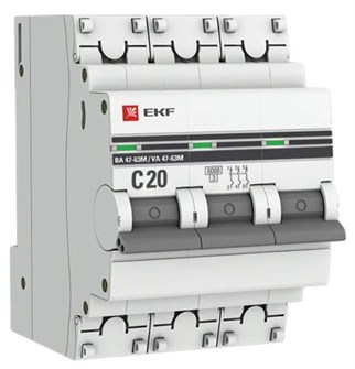 Автоматический выключатель  EKF mcb4763m-6-3-20C-pro 149156