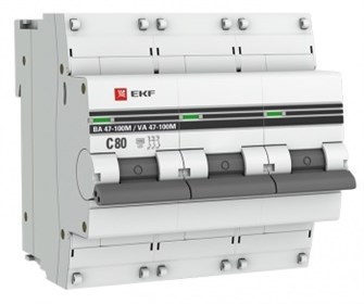 Автоматический выключатель  EKF mcb47100m-3-80C-pro 149341