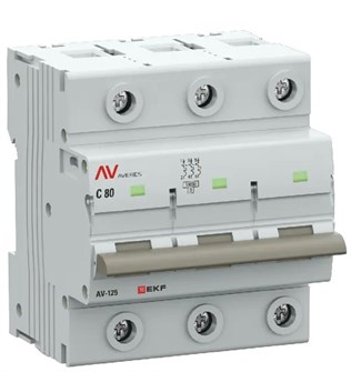 Автоматический выключатель  EKF mcb125-3-80D-av 149526