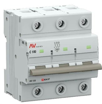 Автоматический выключатель  EKF mcb125-3-100D-av 149530