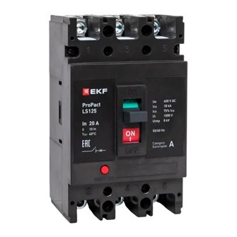 Автоматический выключатель в литом корпусе  EKF mccb-125-18-3-20-ls 149855
