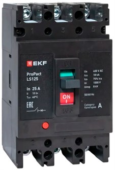 Автоматический выключатель в литом корпусе  EKF mccb-125-18-3-25-ls 149893