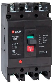 Автоматический выключатель в литом корпусе  EKF mccb-125-18-3-40-ls 149944