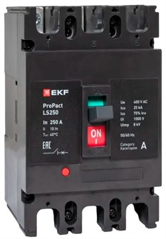 Автоматический выключатель в литом корпусе  EKF mccb-250-25-3-250-ls 150043