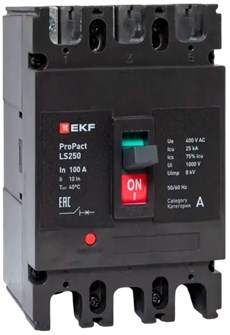 Автоматический выключатель в литом корпусе  EKF mccb-250-25-3-100-ls 150081