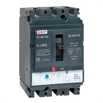 Автоматический выключатель в литом корпусе  EKF mccb99C-100-80 150182