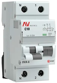 Автомат дифференциальный EKF rcbo6-1pn-10C-30-ac-av 150672