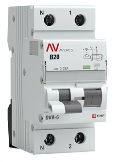 Автомат дифференциальный EKF rcbo6-1pn-20B-30-ac-av 150687