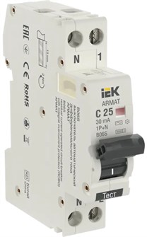 Автоматический выключатель дифф. тока (АВДТ)  IEK AR-B06S-1N-C25C030 150689