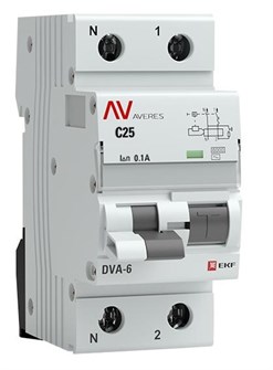 Автомат дифференциальный EKF rcbo6-1pn-25C-100-ac-av 150724