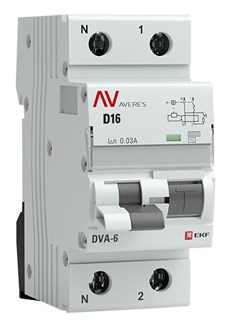 Автомат дифференциальный EKF rcbo6-1pn-16D-30-ac-av 150740