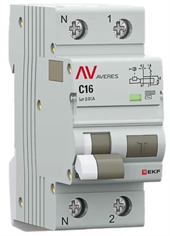Автомат дифференциальный EKF rcbo6-1pn-16C-10-ac-av 150754