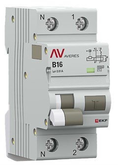 Автомат дифференциальный EKF rcbo6-1pn-16B-10-ac-av 150765