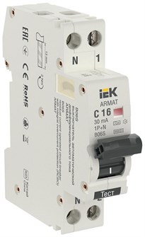 Автоматический выключатель дифф. тока (АВДТ)  IEK AR-B06S-1N-C16A030 150767