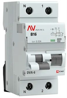 Автомат дифференциальный EKF rcbo6-1pn-16B-30-a-av 150793