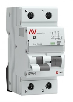 Автомат дифференциальный EKF rcbo6-1pn-6C-30-a-av 150795