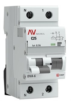 Автомат дифференциальный EKF rcbo6-1pn-25C-100-a-av 150871