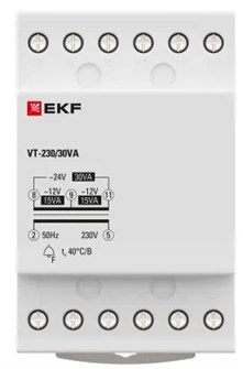 Трансформатор звонковый понижающий EKF bt-230/30va 151454