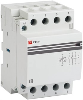 Контактор модульный EKF km-3-63-40 152044