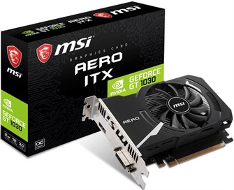Видеокарта MSI GeForce GT 1030 AERO ITX (GT 1030 AERO ITX 2GD4 OC) 104633