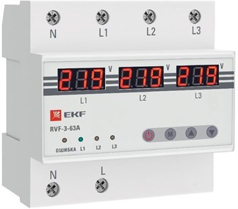 Реле контроля фаз EKF RVF-3-63a 154721