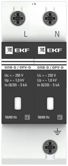 Ограничитель импульсных перенапряжений  EKF opv-d2 154832