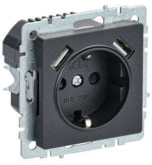 Розетка с заземлением  IEK BR-R14-16-U21-D31-K02 157077