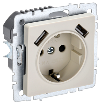 Розетка с заземлением  IEK BR-R14-16-U21-D31-K10 157078