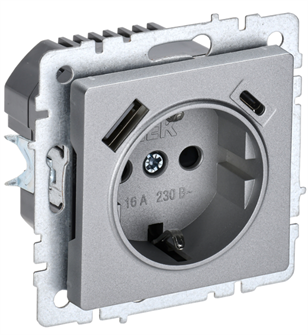 Розетка с заземлением  IEK BR-R14-16-U22-018-K47 157137