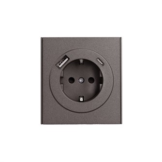 Розетка с заземлением с 2 USB  KRANZ KR-78-0704-6 157185