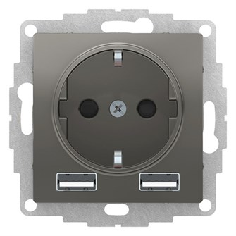 Розетка с заземлением с 2 USB  Systeme Electric ATN000930 157232