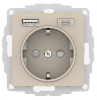 Розетка с заземлением с 2 USB  Systeme Electric ATN001232 157258