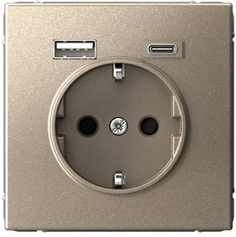 Розетка с заземлением с 2 USB  Systeme Electric GAL000532 157271