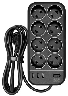 Сетевой фильтр  Powercom SP-08 USB03AB 1.8M 157373