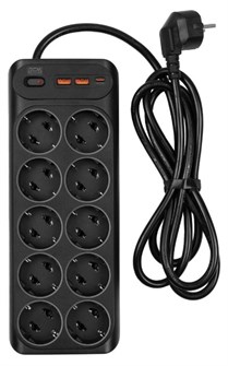 Сетевой фильтр  Powercom SP-10 USB2A1CB 3.0M 157493