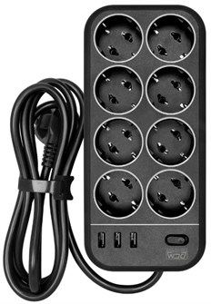 Сетевой фильтр  Powercom SP-08 USB03AB 3.0M 157574