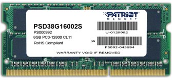 SODIMM DDR3 8GB Patriot Memory PSD38G16002S 108809