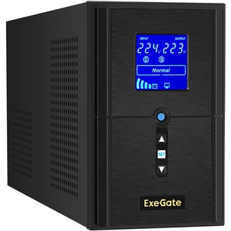 Источник бесперебойного питания  Exegate SineTower SN-1000.LCD.AVR.2SH.1C13.USB 101408